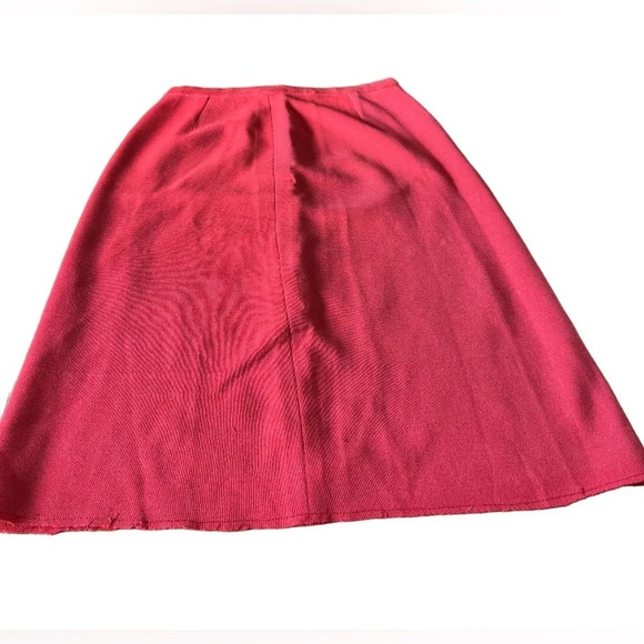 I. Magnin & Co vintage red 100% wool skirt - Picture 1 of 5